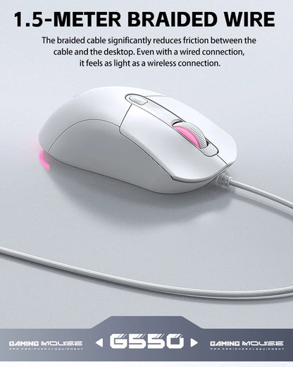OBAME Wired Gaming Mouse – 6-Key RGB Backlight, Anti-Slip Sticker Design