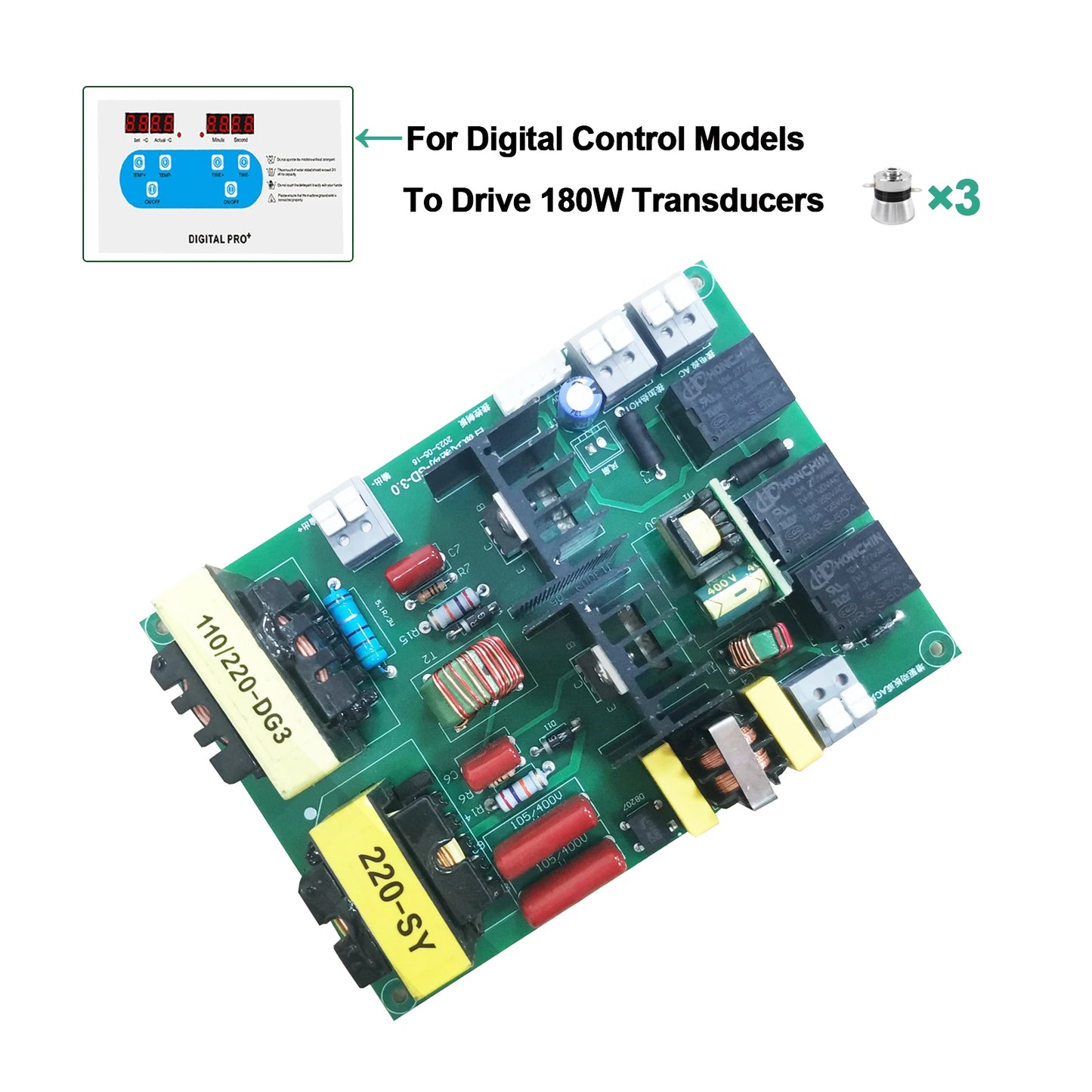 40kHz Ultrasonic Generator PCB Board 60W–180W – Mechanical & Digital Driver for Ultrasonic Cleaner 110V/220V