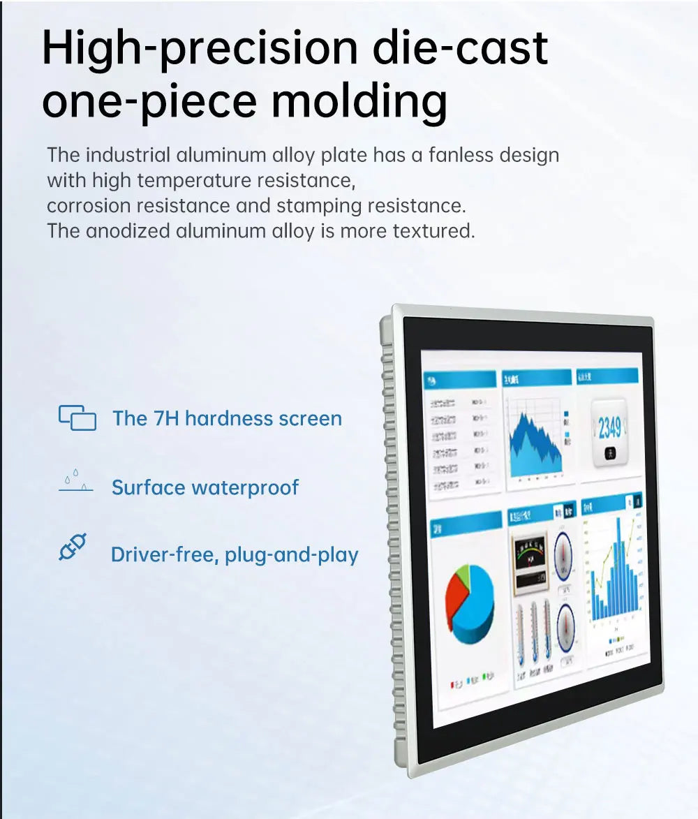 8-inch to 21.5-inch IP65 AIO industrial touch screen embedded panel PC by R.E.D. Shopping with rugged all-in-one computer design.