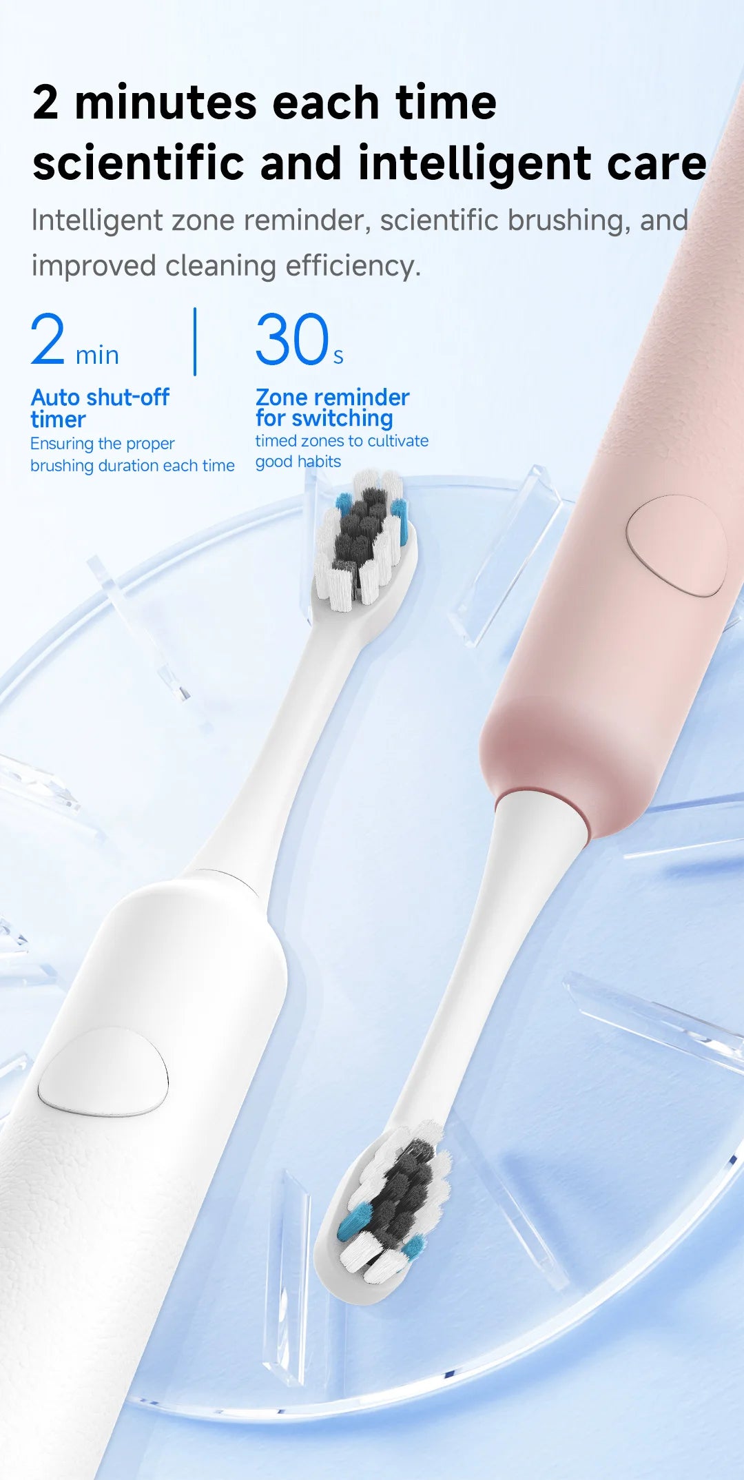 DOCOLAB MT001 Sonic Electric Toothbrush – 3-Speed Rechargeable Whitening Brush