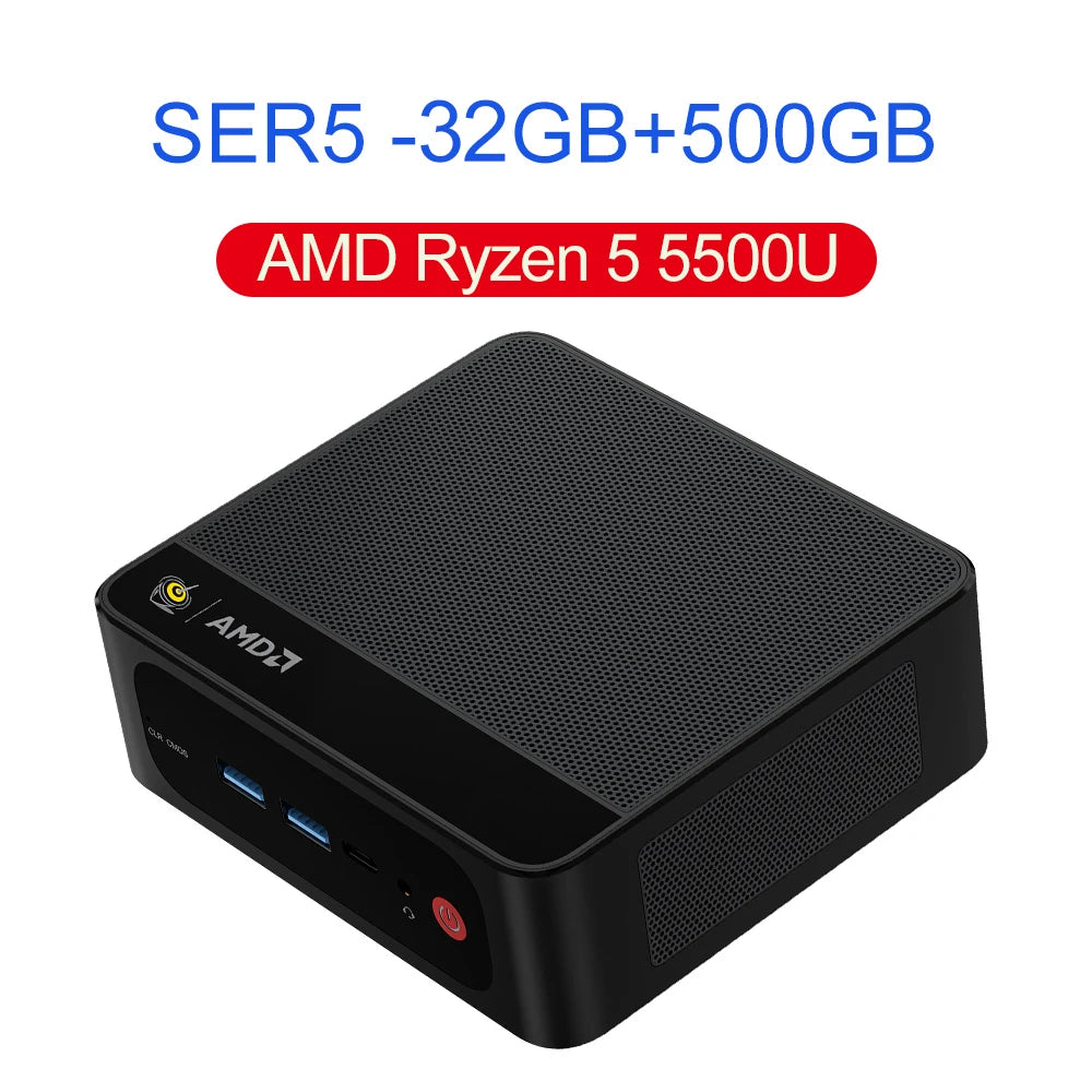 Beelink SER5 Max Mini PC – AMD Ryzen 7 6800U/7735HS, DDR5, WiFi 6, 2.5G LAN