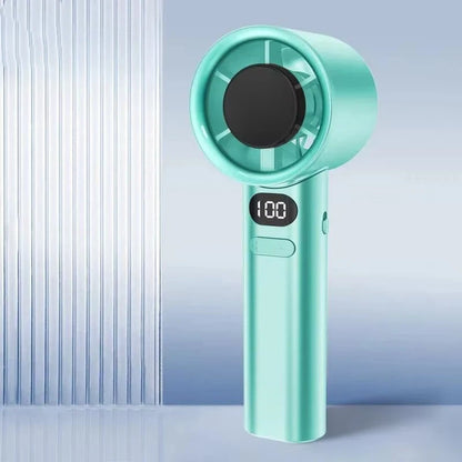 5000mAh Handheld Mini Fan – USB Rechargeable, Ice Compress Cooling, LED Display, 3 Speeds