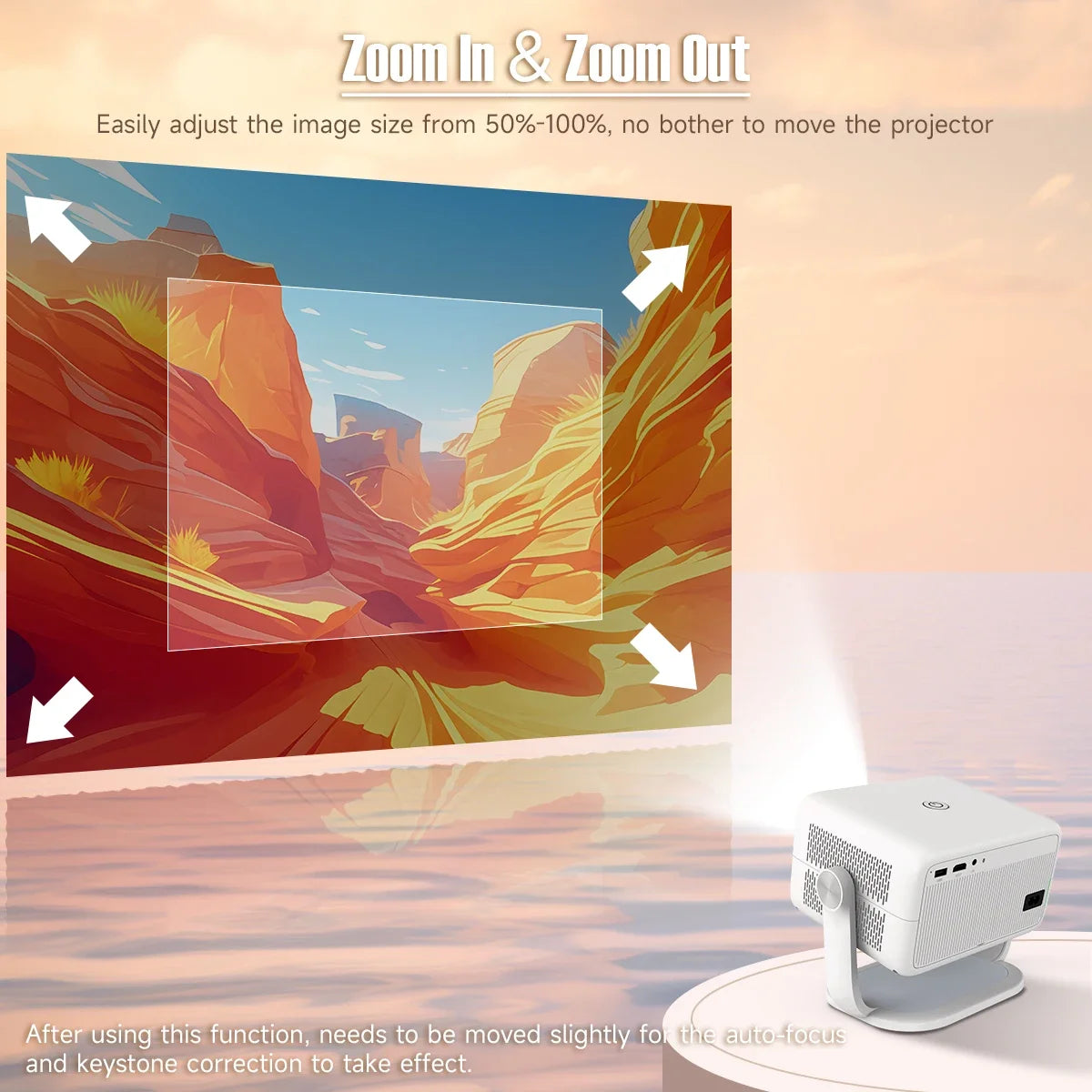 Magcubic L018 Native 1080P Portable Projector – 650 ANSI, Android 14, Auto Keystone, WiFi 6, BT5.4