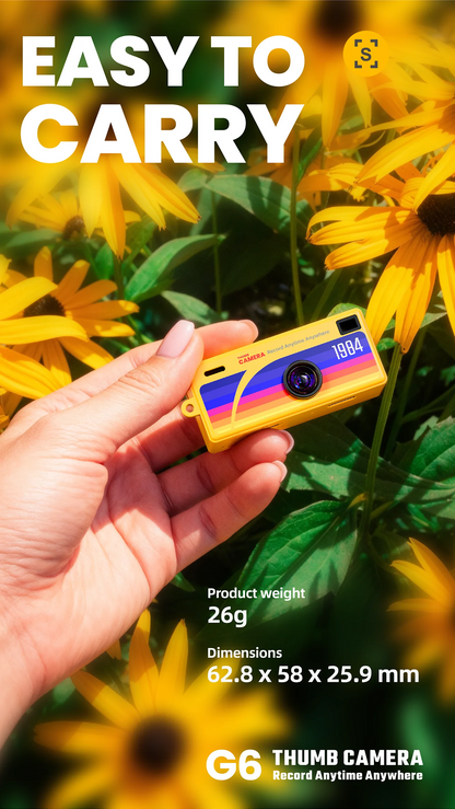 Portable Mini Thumb Camera 1080P FHD – 130° Wide-Angle, Autofocus, Fill Light, TFT LCD Screen
