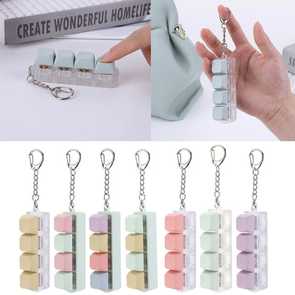 4-Key Mechanical Keyboard Switch Tester – DIY Keycaps, Fidget Toy, Stress Relief Keychain