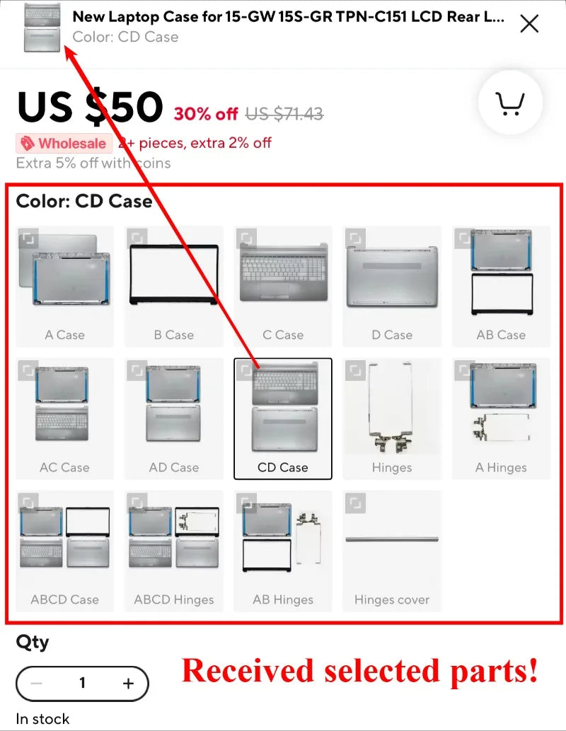 Lenovo IdeaPad 3 Laptop Replacement Parts — LCD Cover, Bezel, Palmrest, Bottom Case