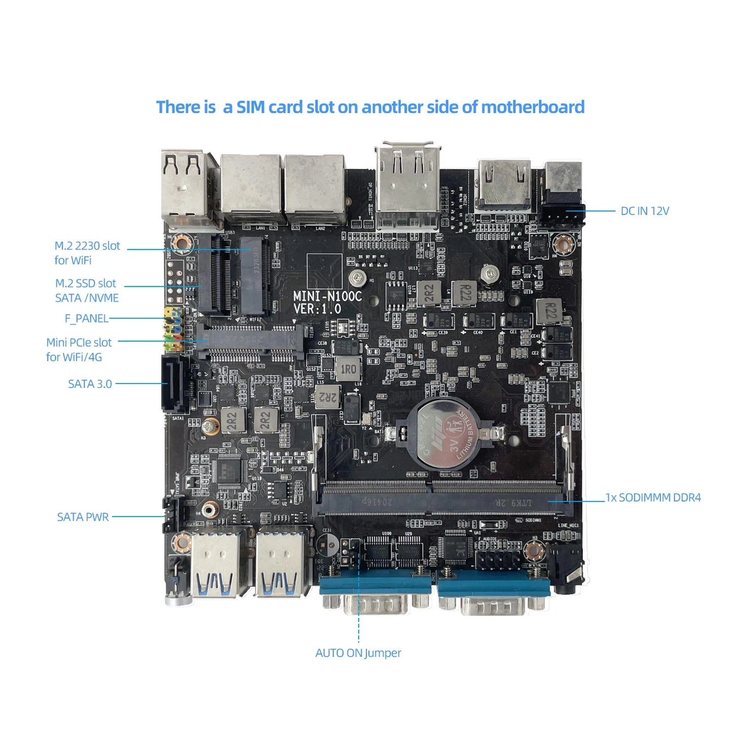 XCY Intel N150 Fanless Industrial Mini PC – 2x RS232, 2x LAN, 2x HDMI, WiFi, 4G, Win11