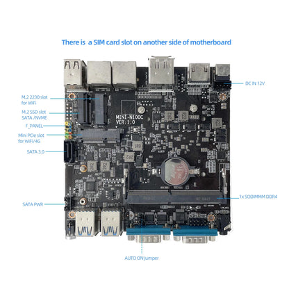XCY Intel N150 Fanless Industrial Mini PC – 2x RS232, 2x LAN, 2x HDMI, WiFi, 4G, Win11
