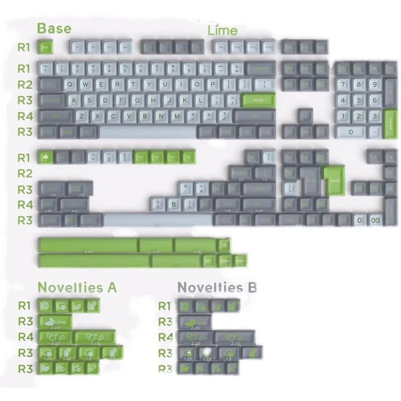 GMK 172 Keys Keycaps | SA Height & Cherry Profile | Lime / WOB | Doubleshot ABS | Mechanical Keyboard