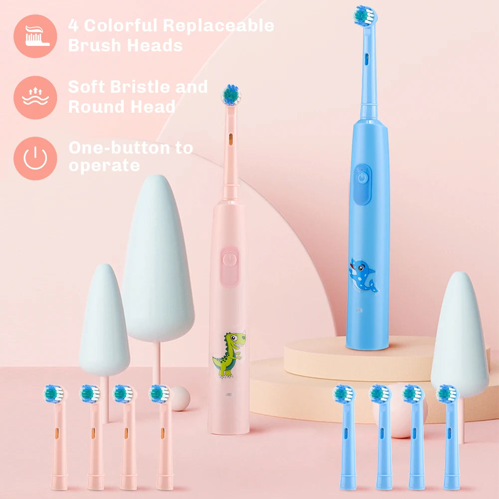Smart Rotating Electric Toothbrush – 5 Modes, 4 Replacement Heads, Timer, Teeth Whitening, Rechargeable
