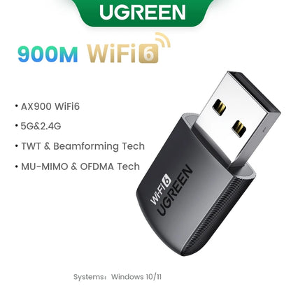 UGREEN USB WiFi Adapter | AX900 / AX1800 / AXE5400 | WiFi 6/6E | Dual Band 2.4GHz & 5GHz