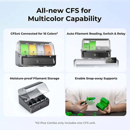 Creality K2 Plus Combo 3D Printer – Multi-Color, CFS, 600mm/s, Auto Leveling