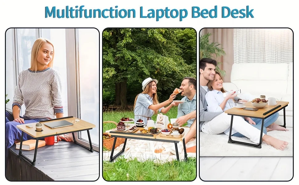 Foldable Laptop & Dining Tray Table – Adjustable Bed & Sofa Notebook Stand