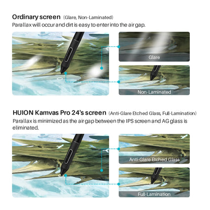 HUION Kamvas Pro 24 4K UHD – 23.8" Drawing Monitor, 8192 Levels, 140% sRGB