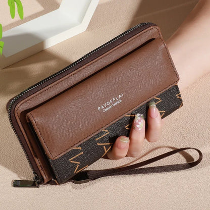 Men's PU Leather Wallet with Zipper - Multi-Slot Card Holder & Organizer