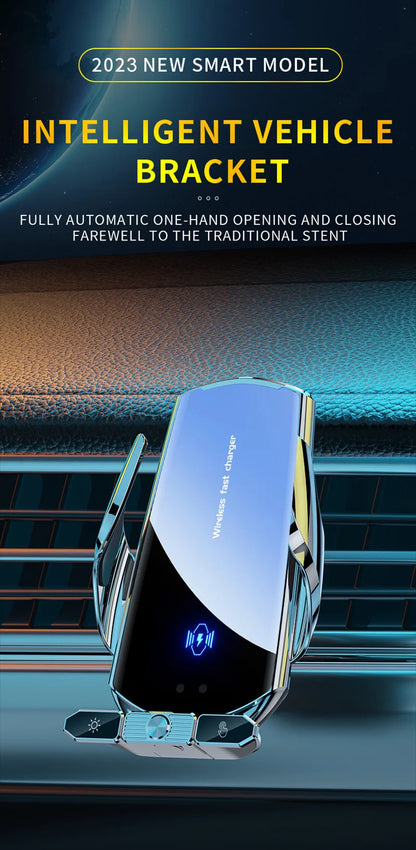 Car Magnetic Phone Holder with Wireless Charger – 360° Rotatable GPS Mount for iPhone & Xiaomi