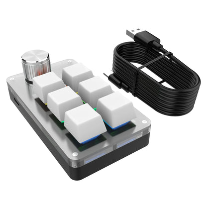 Mini 6-Key 1-Knob RGB Macro Gaming Keypad – USB Wired Hot Swap Mechanical Keyboard