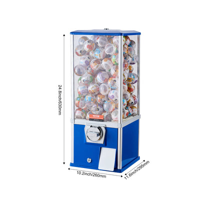 VEVOR 25" Coin-Operated Gumball Machine | Capsule Toy Dispenser for Kids