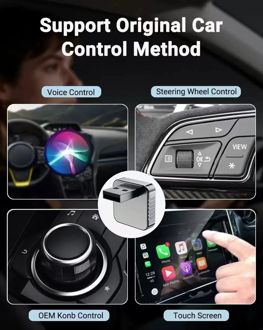 Wireless CarPlay & Android Auto Adapter 2026 | Plug & Play, Stable BT+WiFi, OTA Updates, 99% Car Compatible