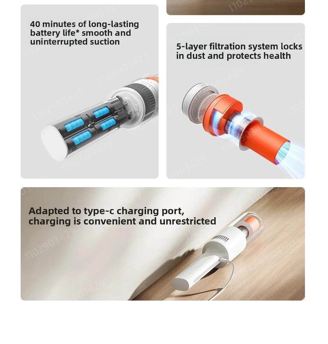 Xiaomi 22000Pa Lightweight Cordless Handheld Vacuum Cleaner