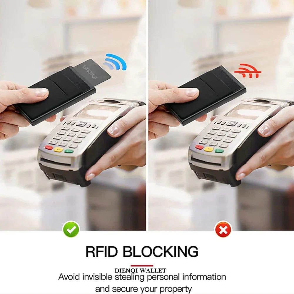RFID Blocking Slim Metal Card Holder Wallet