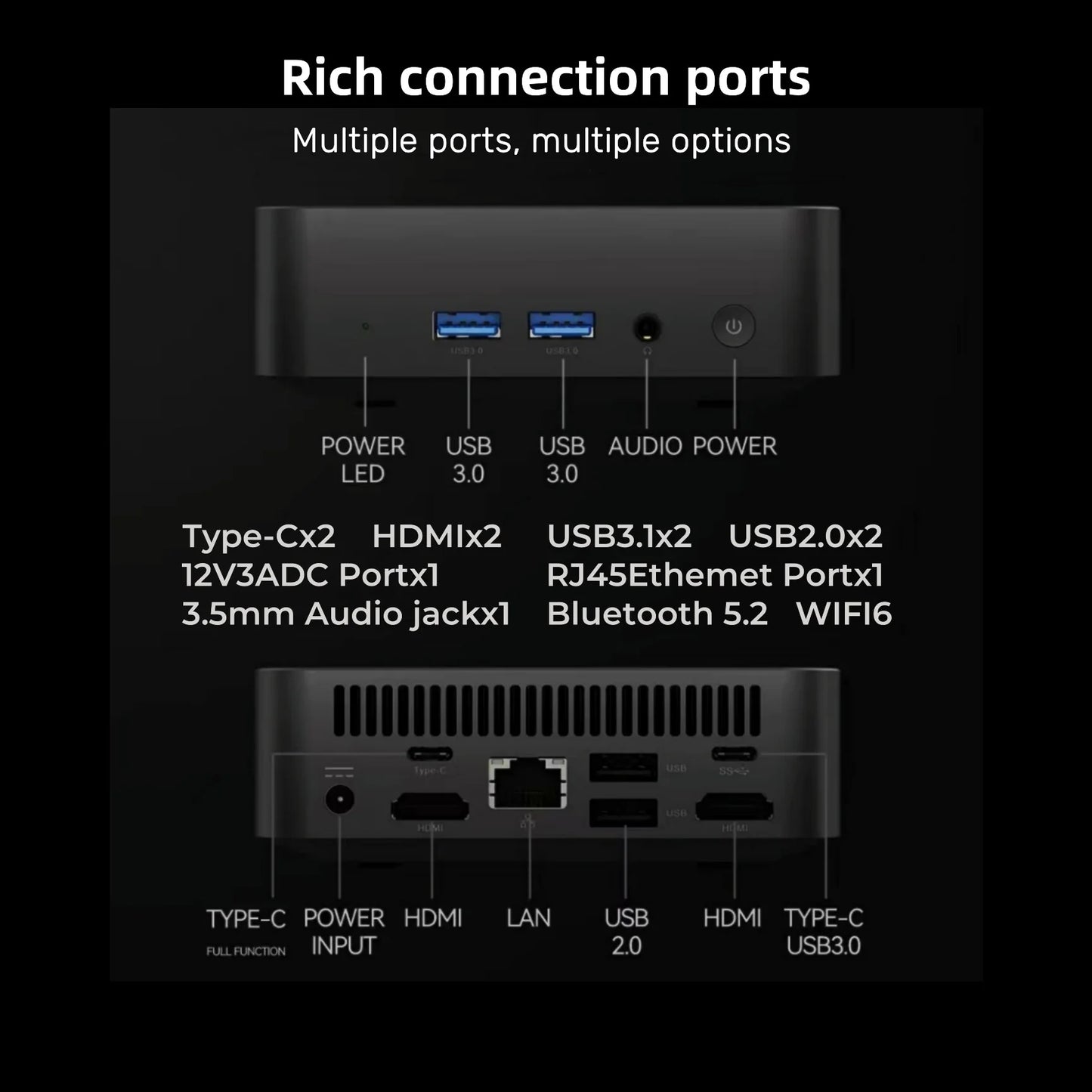 Erilles Mini PC – Intel i9-10980HK / N150, 16-32GB RAM, up to 2TB SSD, WiFi 6
