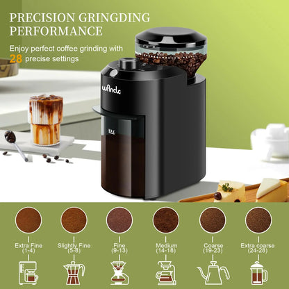 Electric Burr Coffee Grinder | 31 Grind Settings | 200g | EU 220V