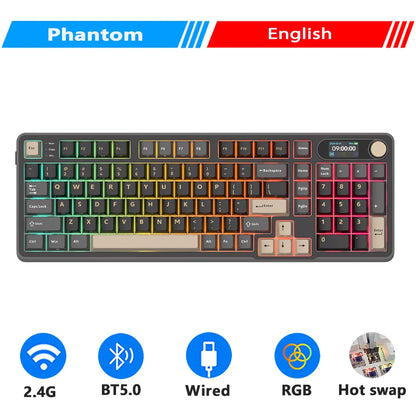 RK Royal Kludge S98 Wireless Mechanical Keyboard – 98 Key, Hot-Swap, TFT Screen, BT5.0/2.4G/USB-C