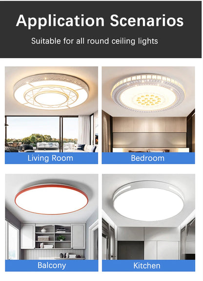 72W LED Ceiling Light Replacement Module – Dimmable, 220V, Round Panel