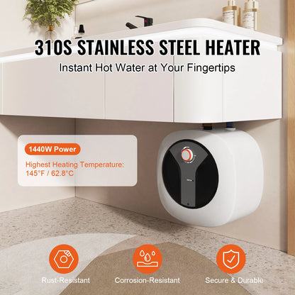 SucceBuy Electric Mini-Tank Water Heater 1440W – Wall or Floor Mounted