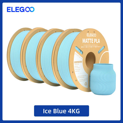 ELEGOO Matte PLA Filament 1.75mm 1KG – +/-0.02mm Accuracy, Cardboard Spool