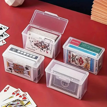 Clear Playing Card Storage Box | Transparent Deck Case 3-4 Pack