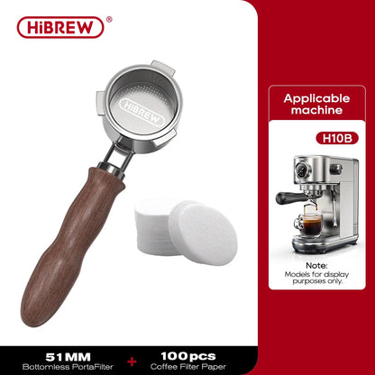 HiBREW Bottomless Portafilter 51mm / 58mm | Filter Basket | H10A / H10B / H7A / H10 Plus / H11 / H13 Compatible