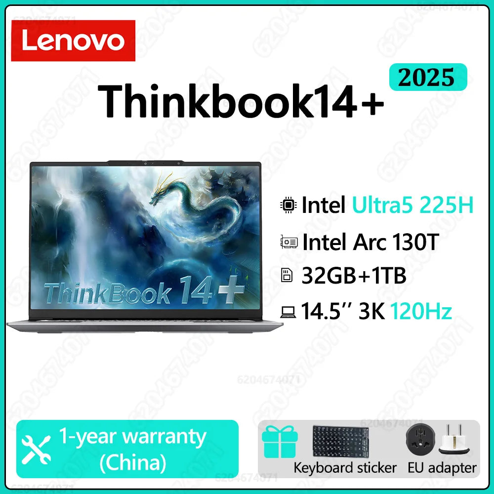 Lenovo ThinkBook 14+ 2025 – Intel Ultra 5 225H, 32GB DDR5, 1TB SSD, 14.5" 3K 120Hz, Windows 11