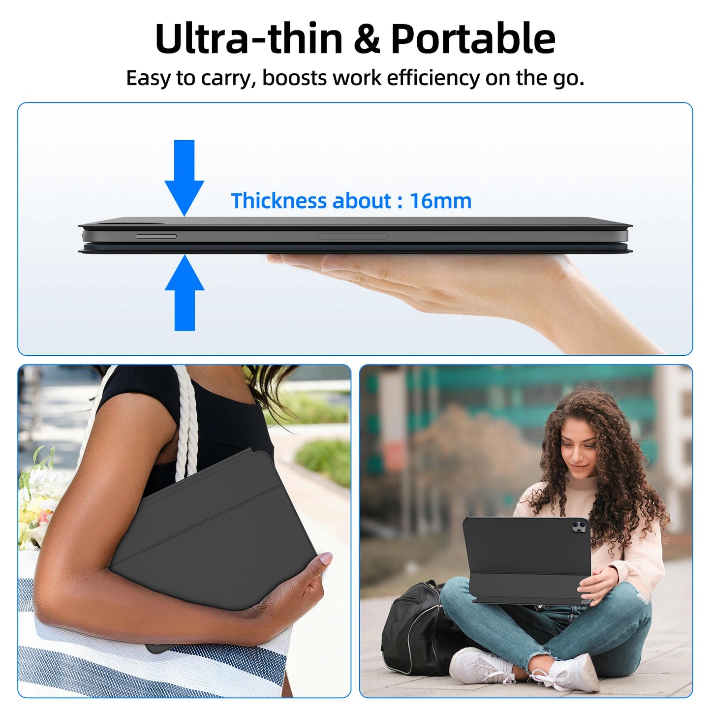 GOOJODOQ Magic Keyboard Case with Touchpad for iPad Pro 11" M4 / Air 4/5/6 (2020–2024)