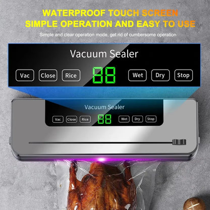 Food Vacuum Sealer Machine | Dry & Wet | UV Sterilization | Built-in Cutter | Kitchen Food Storage