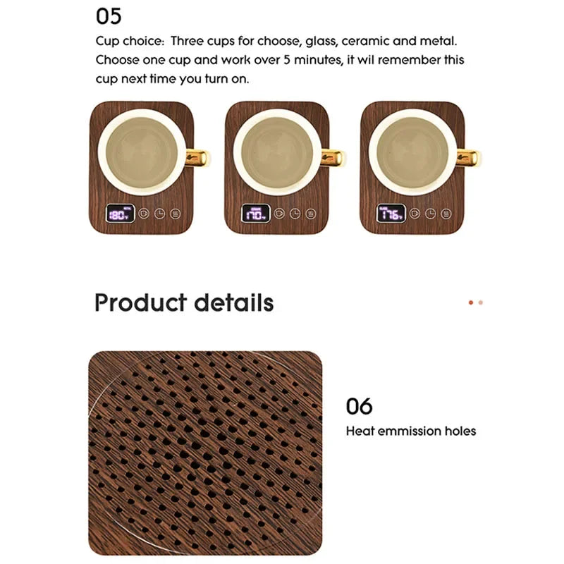 Coffee Mug Warmer – 3 Temperature Settings, Auto Shut-Off, Electric Beverage Heating Plate | Desk & Office