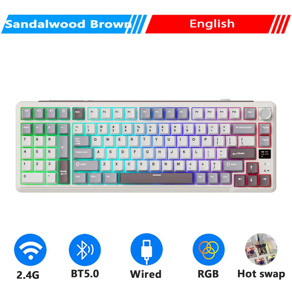RK ROYAL KLUDGE L98 Left-Handed Mechanical Keyboard – 95%, Gasket, Tri-Mode, RGB, Hot-Swap