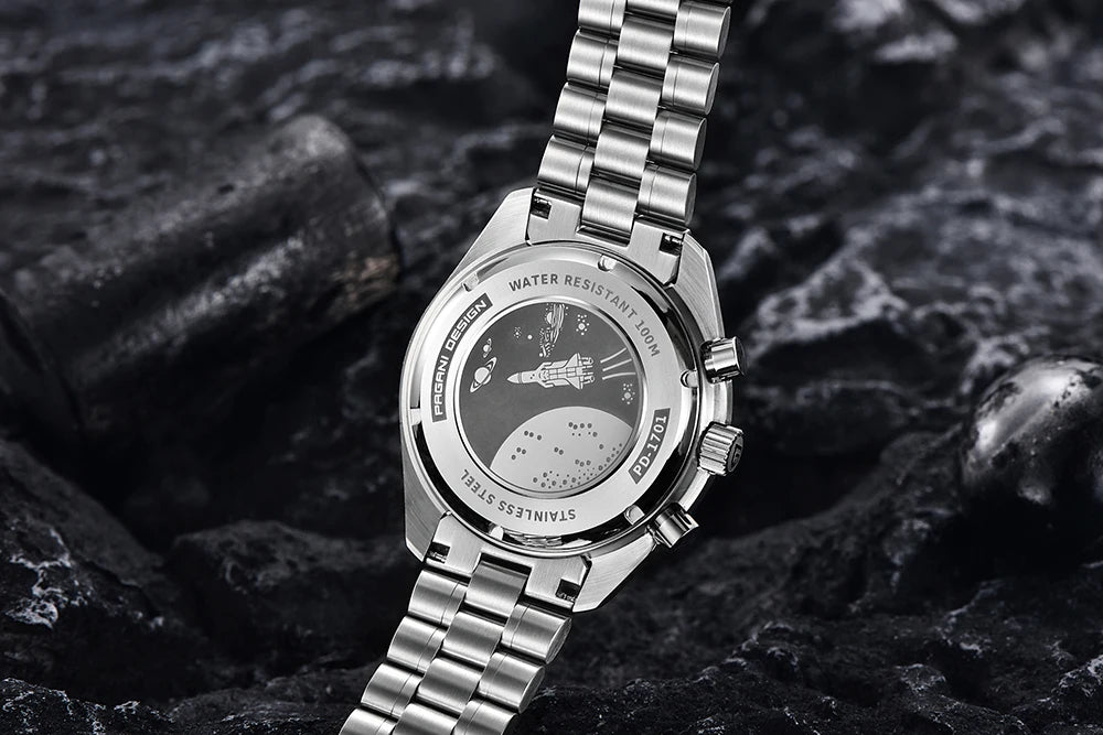 PAGANI DESIGN 1701 V5 Men's Luxury Quartz Chronograph Watch – AR Sapphire Glass, 100M Waterproof