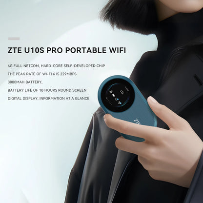 ZTE U10S Pro 4G LTE WiFi 6 Pocket Router | 229Mbps | 3000mAh | 32 Users | SIM Card MiFi Hotspot
