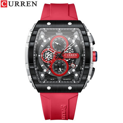 CURREN Men's Fashion Watch – Unique Square Design, Luxury Quartz Sport, Waterproof