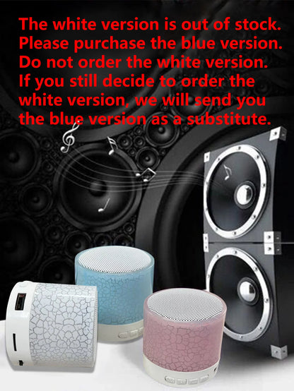 Wireless Mini Subwoofer Speaker with 7-Colour LED Light - Portable Bluetooth Speaker