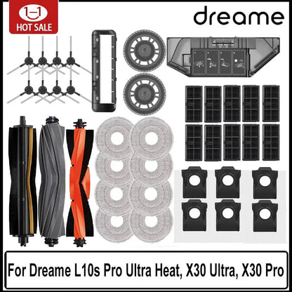Dreame L10s Pro Ultra Heat / X30 Ultra / X30 Pro Robot Vacuum Spare Parts – Brush, Filter, Mop & Dust Bag