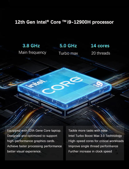 16.1" Gaming Laptop Intel i9-12900H NVIDIA RTX 3060 6G – 2.5K 144Hz RGB Windows 11 WiFi 6