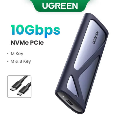 UGREEN M.2 SSD Case | NVMe & SATA Dual Protocol | USB-C 3.1 10Gbps | NVMe PCIe / NGFF SATA | External SSD Enclosure