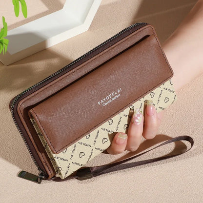 Men's PU Leather Wallet with Zipper - Multi-Slot Card Holder & Organizer