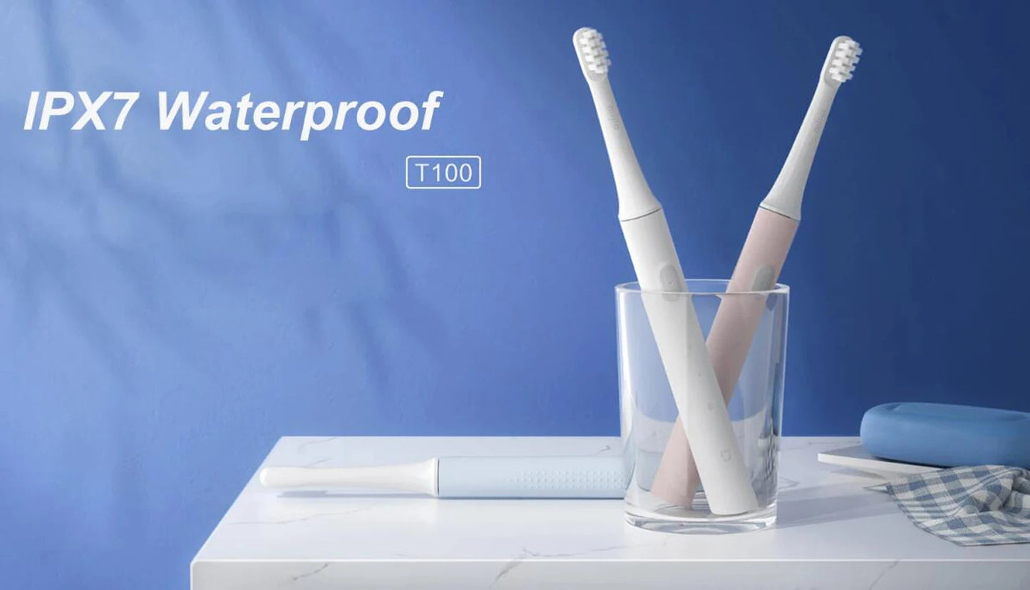 XIAOMI MIJIA T100 Sonic Electric Toothbrush – USB Rechargeable, IPX7 Waterproof, Ultrasonic Auto
