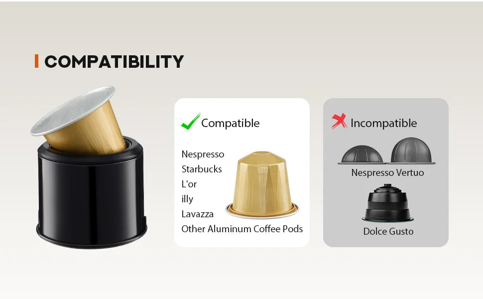 Portable Hand Press Espresso Maker – Manual Coffee Machine for Travel & Camping | Nespresso Capsule & Ground Coffee Compatible