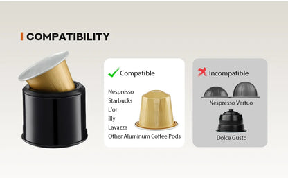 Portable Hand Press Espresso Maker – Manual Coffee Machine for Travel & Camping | Nespresso Capsule & Ground Coffee Compatible