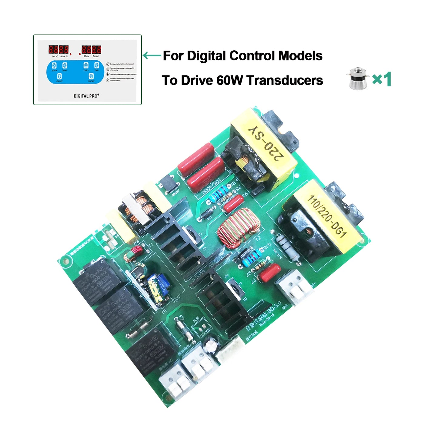 40kHz Ultrasonic Generator PCB Board 60W–180W – Mechanical & Digital Driver for Ultrasonic Cleaner 110V/220V